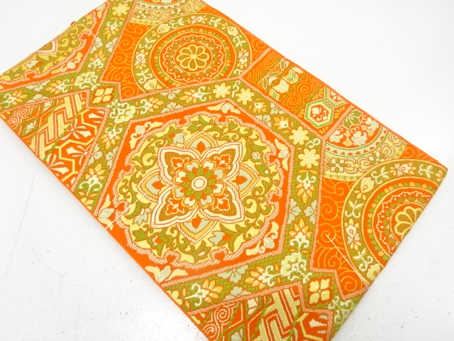 JAPANESE NAGOYA OBI / UNUSED / WOVEN FLORAL SARASA